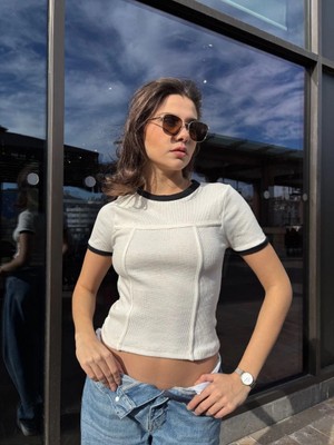 Zengezur Mall Storozde Biyeli Bluz Beyaz (Beden: S)