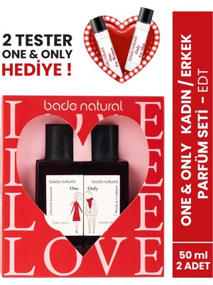 Bade Natural One&Only Kadın/Erkek Parfüm Seti 50MLX2 EDT