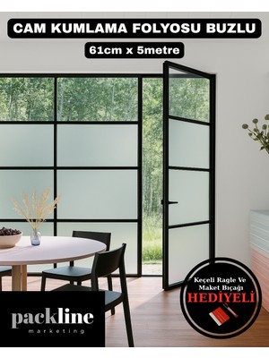Packline Cam Kumlama Folyosu Buzlu Cam Filmi Ragle ve Falçata hediyeli 61CMX5METRE
