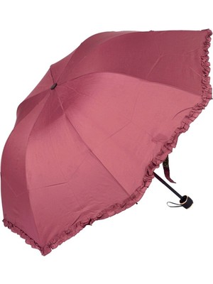 Normadia Bordo Çiçek Açan Kadın Şemsiye, Şık ve Zarif Tasarım