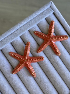 İrem Yıldız Deniz Yıldızı Kiremit Rengi Çelik Küpe