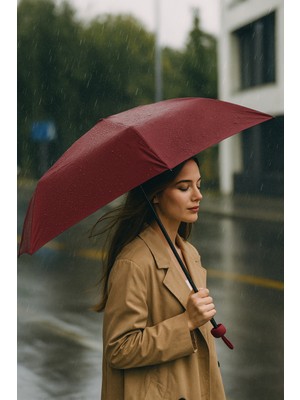Normadia Şemsiye Çanta Boy UV50 Kapsül Düz Renk Bordo 50 cm