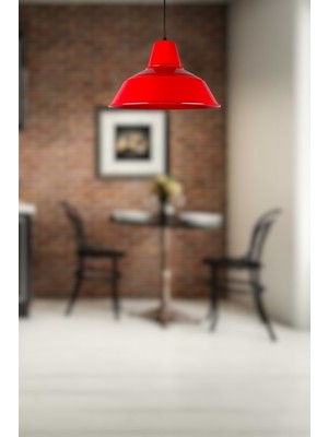 Silüet Kırmızı Renk Özel Tasarım Modern Salon - Mutfak - Cafe Tekli Sarkıt Avize (Ampulsüz)