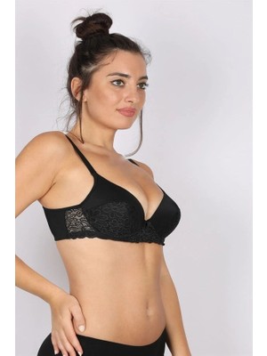 Letsii Rahat Kesim Desteksiz Sütyen Siyah Renk
