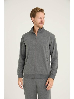 Kly %95 Pamuk Erkek Fermuarlı Uzun Kollu Eşofman Takımı