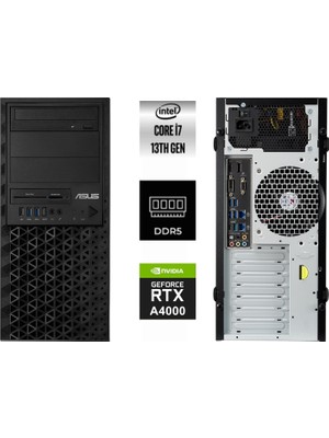 Asus Ws E500 G9 I7-13700K 13900K003R-K0057 96GB 4TB+2*4TB+16TB HDD A4000 16GB W11PRO Raıd Storage (0 , 1 ) Workstation