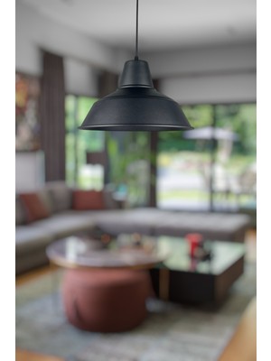 Silüet Siyah Renk Özel Tasarım Modern Salon - Mutfak - Cafe Tekli Sarkıt Avize (Ampulsüz)