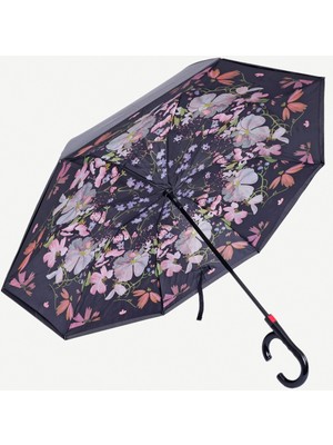 Normadia Renkli Desenli Ters Çalışan Şemsiye, Şık ve Kullanışlı Tasarım