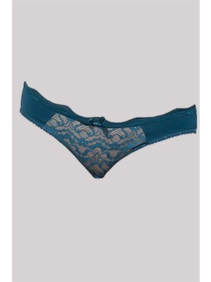 Letsii Kadın Dantel Detaylı Slip Külot Yeşil Renk