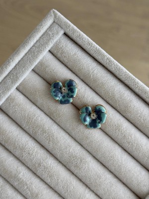 İrem Yıldız Mavi Renkli Çelik Küpe