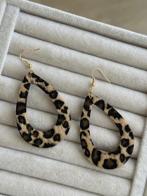 İrem Yıldız Zarif Leopar Damla Model Çelik Küpe