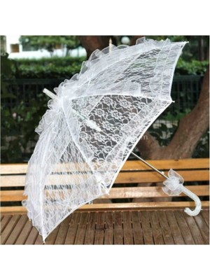 Normadia Beyaz Dantelli Şemsiye, Gelin ve Fotoğraf Çekimi Için Şık Aksesuar
