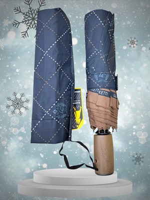 Rubenis Rüzgar Dayanıklı Otomatik Şemsiye 10 Telli Fiber Gövde Ahşap Malzeme ile Erkek Kullanımına Uygun