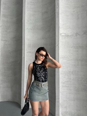 Zengezur Mall Storozde Varaklı Bluz Siyah (Beden: Standart)