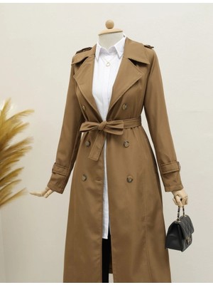 Veralya Astarlı Kemerli Trenckot