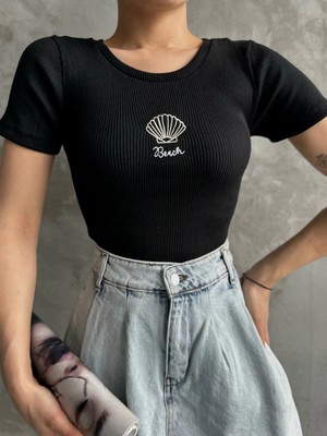 Zengezur Mall Storozde Bac Nakışlı Bluz Siyah (Beden: Standart)