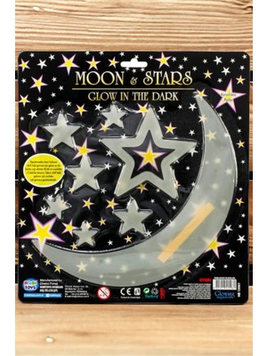 Güzelyüz Avm Karanlıkta Parlayan Fosforlu Ay Yıldız Parlayan Ay Dede 8 Parça Gökyüzü Gezegen Işıldayan Efsane