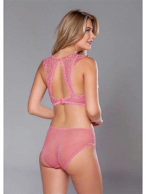 Letsii Desteksiz Fantezi Sütyen Takımı Pudra Renk