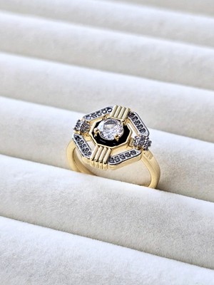 Diva Viva - Pave Zirkon Taşlı Ayarlanabilir Açık Form Yüzük (KOD-444)