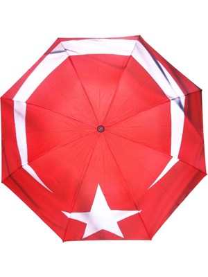Normadia Türk Bayrağı Desenli Şemsiye, Manuel Çanta Boy, Şık ve Pratik Tasarım