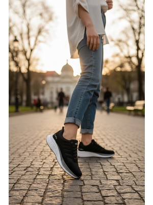 Enoch Erkek Ortopedik Bağcıklı Beyaz Tabanlı Büyük Numara Spor Ayakkabı (45-50)