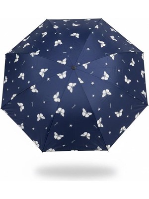 Normadia Kelebek Desenli Ultra Hafif Katlanabilir Uv Koruma Şemsiye