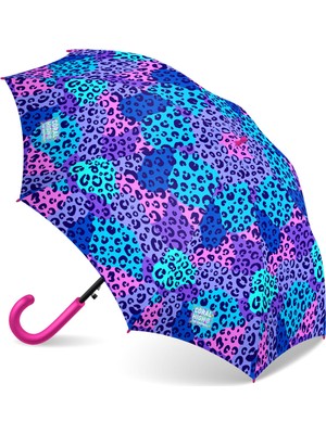 Normadia Mor Leopar Desenli Çocuk Şemsiyesi, Renkli ve Eğlenceli Tasarım