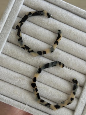 İrem Yıldız Halka Model Leopar Desen Çelik Küpe