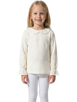 Crassi Kız Çocuk Bluz Yaka Dantelli Kol Lastikli