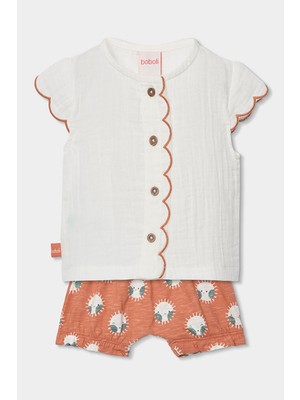 Boboli Güneş Desenli 2'li Takım 6-24 Ay Beyaz