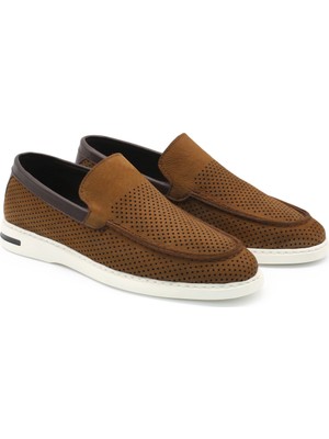 Hakiki Nubuk Deri Erkek Günlük Ayakkabı - Eva Tabanlı Hava Alan Loafer