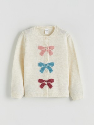 Lcw Ekru Fiyonk Baskılı Kız Çocuk Hırka