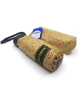 Normadia Mini Şemsiye Erkek ve Bayan Bej 17CM Ultra Kompakt ve Şık