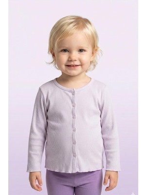 Luess Kız Çocuk Fitilli %100 Pamuklu Düğmeli Hırka