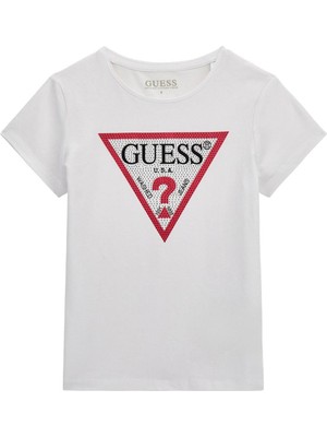 Guess Bg Store Kız Çocuk Beyaz Tshirt