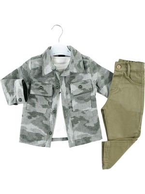 Celira Hkursat Haki Çeketli 3lü Takım 5y,6y,7y,8y Erkek Çocuk