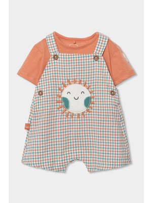 Boboli Güneş Nakışlı Salopet 6-24 Ay Turuncu