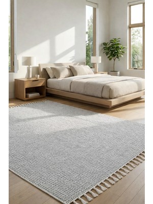 S256 - Beyaz Buklem Koleksiyonu Bukle Halı – Salon Halısı, Mutfak Halısı, Antre Halısı