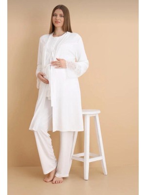 Nehir 4022 Hamile Lohusa 3 Lü Pijama Sabahlık Tk