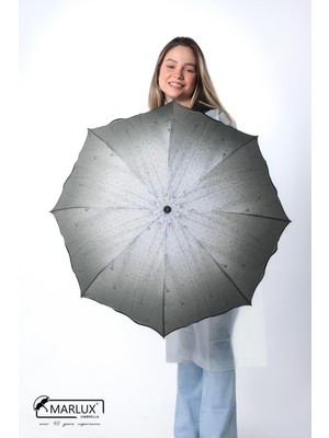 Normadia Haki Yağmur Damlası Kadın Şemsiye, Şık ve Hafif Tasarım