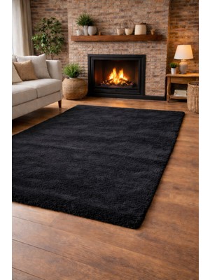 Tavşan Tüyü Peluş Halı Kaymaz Taban Yumuşak Dokulu Salon Yatak Odası Halısı Düz Bej