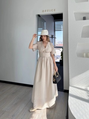 Veralya Kısa Kollu Uzun Elbise