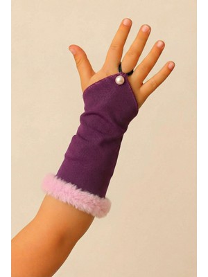 Rapunzel Mor Inci Detaylı Kostüm Eldiveni