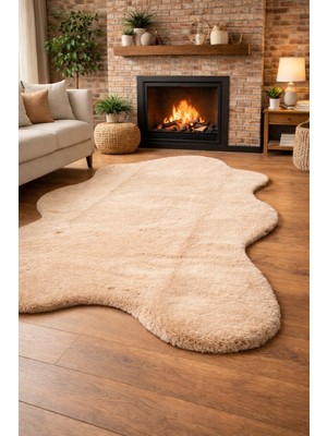 Tavşan Tüyü Peluş Halı Kaymaz Taban Yumuşak Dokulu Salon Yatak Odası Halısı Post Antrasit