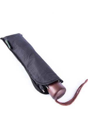 Normadia Mini Ekose Siyah Şemsiye 90 cm Çap, Cep Boy, 8 Telli, Manuel