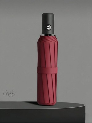 Normadia Rüzgara Dayanıklı Tam Otomatik Fiber Telli Bordo Şemsiye