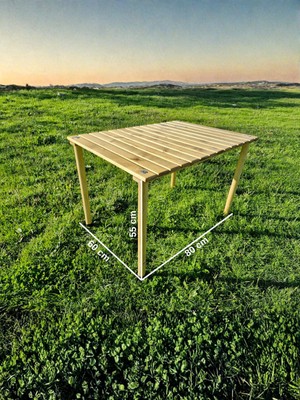 Brotherscraft Ahşap Katlanır Rulo Kamp ve Piknik Masası 80*60*55 cm Ceviz