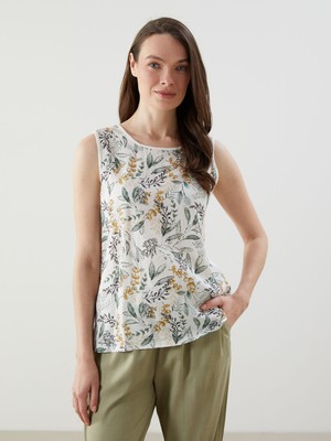 Lc Waikiki Yeni Sezon Bisiklet Yaka Çiçekli Bluz