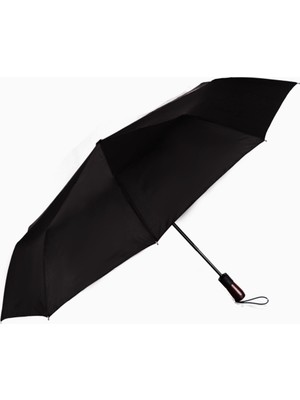 Normadia Premium Ahşap Saplı Siyah Otomatik Rüzgar Güçlü ve Hızlı Kuruyan Şemsiye