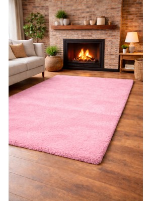 Homz Tavşan Tüyü Peluş Halı Kaymaz Taban Yumuşak Dokulu Salon Yatak Odası Halısı DÜZ Bej